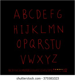 Alphabet & number / handwriting - vector
