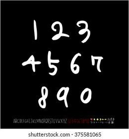 Alphabet & number / handwriting - vector