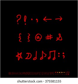 Alphabet & number / handwriting - vector