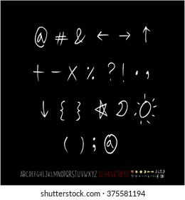 Alphabet & number / handwriting - vector