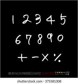 Alphabet & number / handwriting - vector