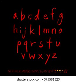 Alphabet & number / handwriting - vector