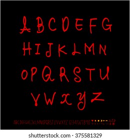 Alphabet & number / handwriting - vector