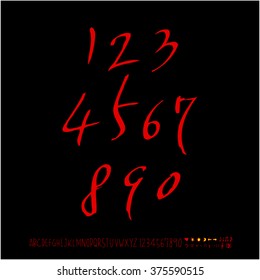 Alphabet & number / handwriting - vector