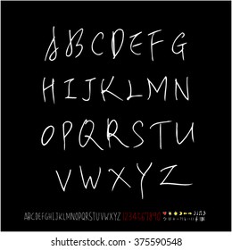 Alphabet & number / handwriting - vector