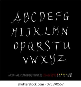 Alphabet & number / handwriting - vector