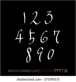 Alphabet & number / handwriting - vector