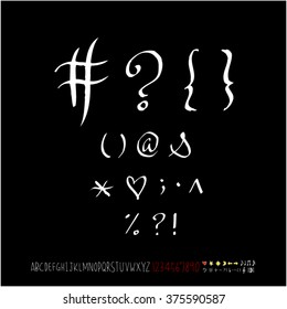 Alphabet & number / handwriting - vector