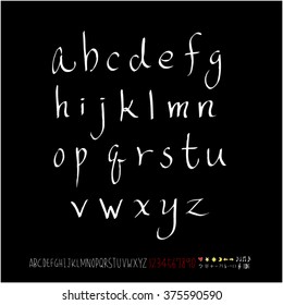 Alphabet & number / handwriting - vector