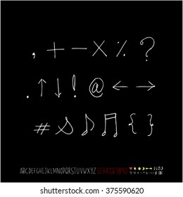 Alphabet & number / handwriting - vector
