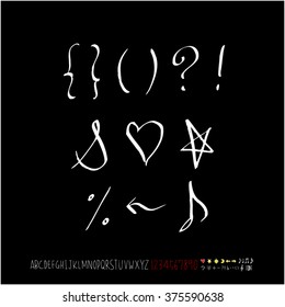Alphabet & number / handwriting - vector
