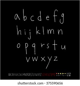 Alphabet & number / handwriting - vector