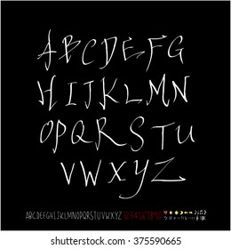 Alphabet & number / handwriting - vector