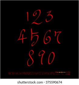 Alphabet & number / handwriting - vector