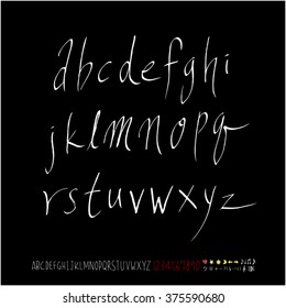 Alphabet & number / handwriting - vector