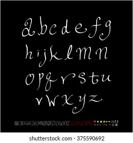 Alphabet & number / handwriting - vector