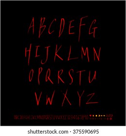 Alphabet & number / handwriting - vector