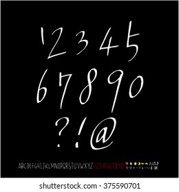 Alphabet & number / handwriting - vector