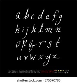 Alphabet & number / handwriting - vector