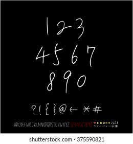 Alphabet & number / handwriting - vector