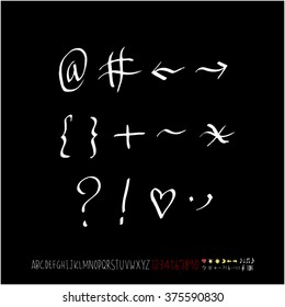 Alphabet & number / handwriting - vector