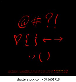 Alphabet & number / handwriting - vector