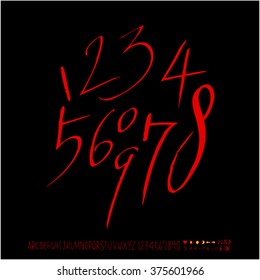Alphabet & number / handwriting - vector