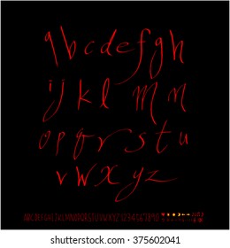 Alphabet & number / handwriting - vector