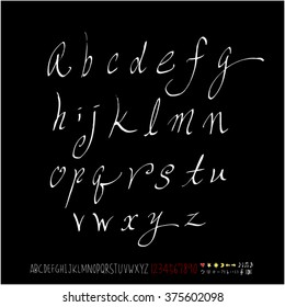Alphabet & number / handwriting - vector