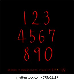 Alphabet & number / handwriting - vector