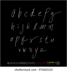 Alphabet & number / handwriting - vector