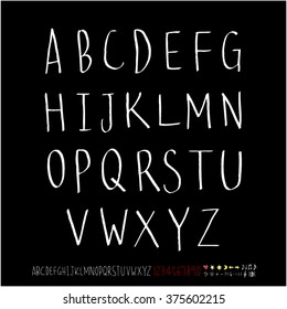 Alphabet & number / handwriting - vector