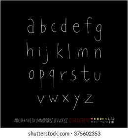 Alphabet & number / handwriting - vector