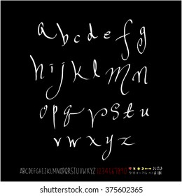 Alphabet & number / handwriting - vector