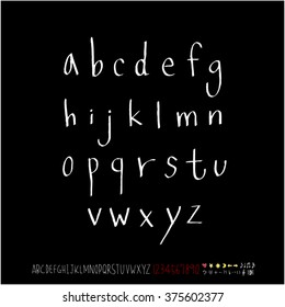Alphabet & number / handwriting - vector
