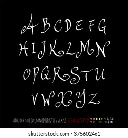 Alphabet & number / handwriting - vector