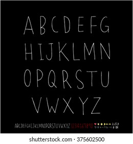 Alphabet & number / handwriting - vector