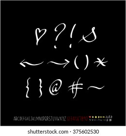Alphabet & number / handwriting - vector