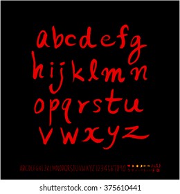 Alphabet & number / handwriting - vector