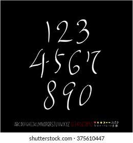 Alphabet & number / handwriting - vector