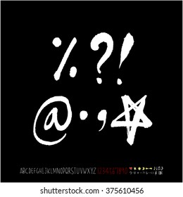 Alphabet & number / handwriting - vector