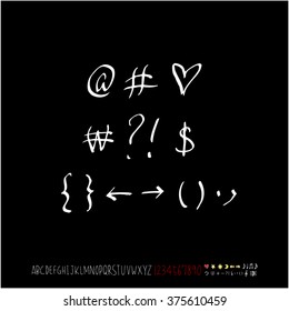 Alphabet & number / handwriting - vector