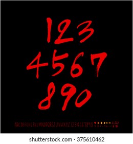 Alphabet & number / handwriting - vector