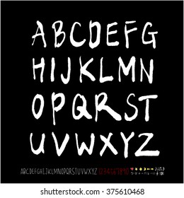 Alphabet & number / handwriting - vector