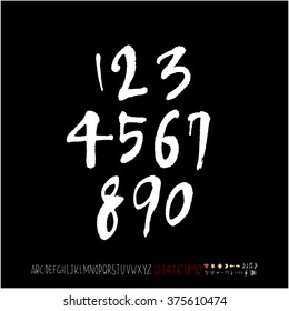Alphabet & number / handwriting - vector