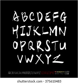 Alphabet & number / handwriting - vector