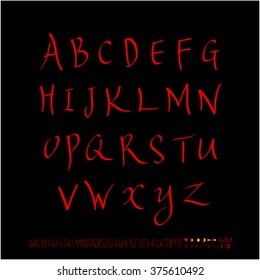 Alphabet & number / handwriting - vector