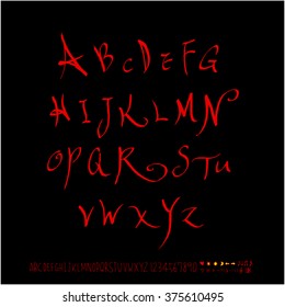 Alphabet & number / handwriting - vector