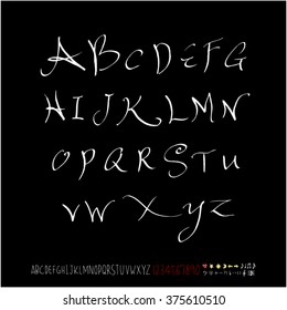 Alphabet & number / handwriting - vector