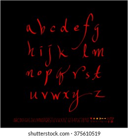 Alphabet & number / handwriting - vector